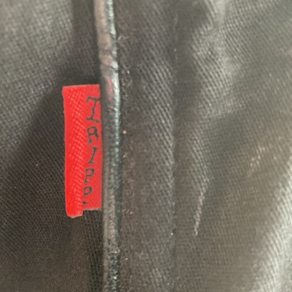 Daang Goodman Tripp NYC faux leather and cloth 18 hook and eye detail top 3X - Picture 7 of 9